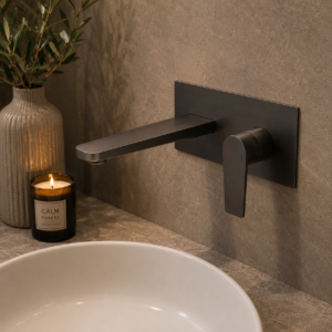 Oro Matte Black Wall-Mounted Basin Mixer Tap