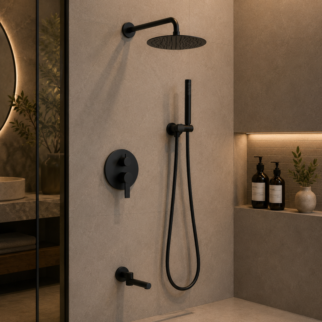 Oro Premium Black Rainfall Shower System