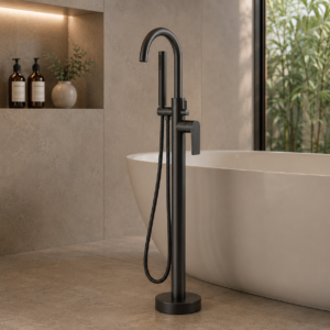 Oro Matte Black Freestanding Bath Shower Mixer Tap