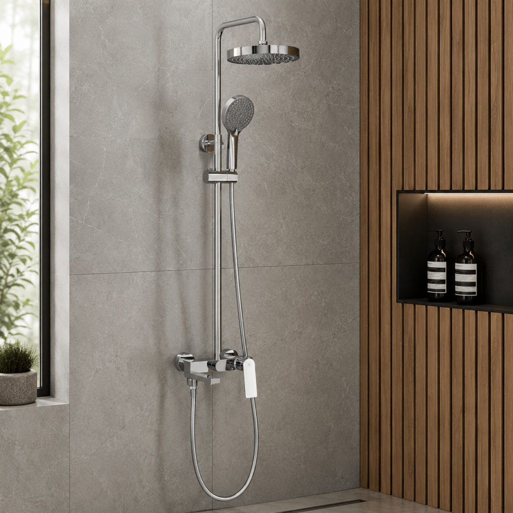 Oro Chrome Round Rain Shower Set