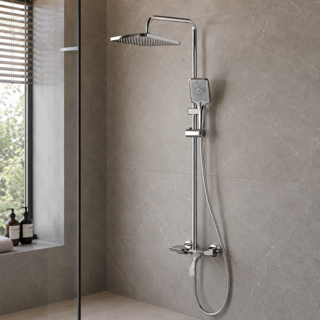 Oro Luxury Chrome Square Rainfall Shower
