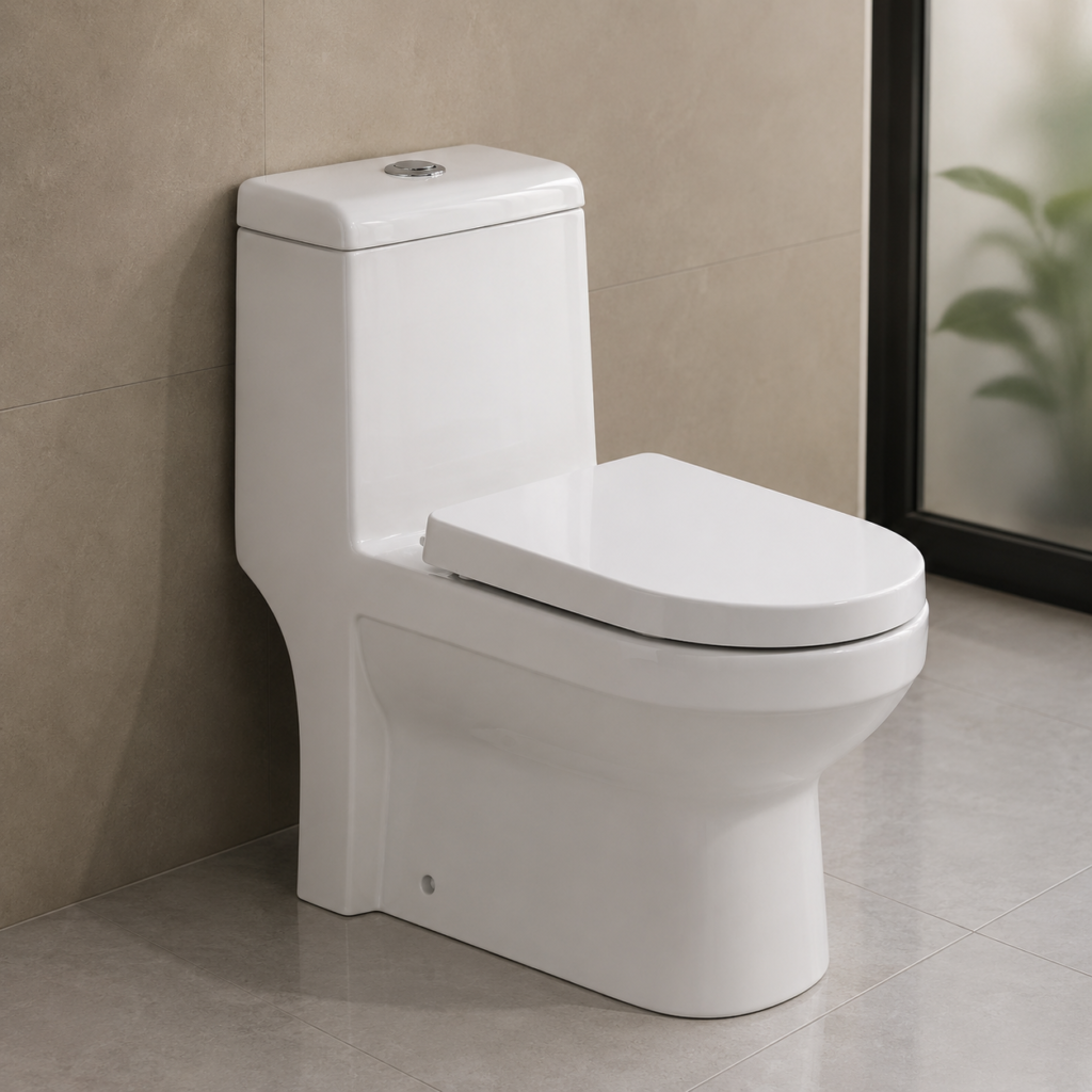 Oro White Close-Coupled Toilet with Soft-Close Seat