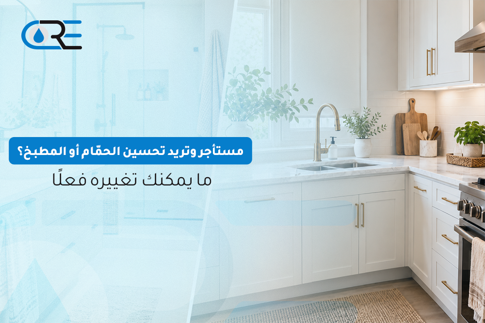 تحسين حمام شقة مستأجرة